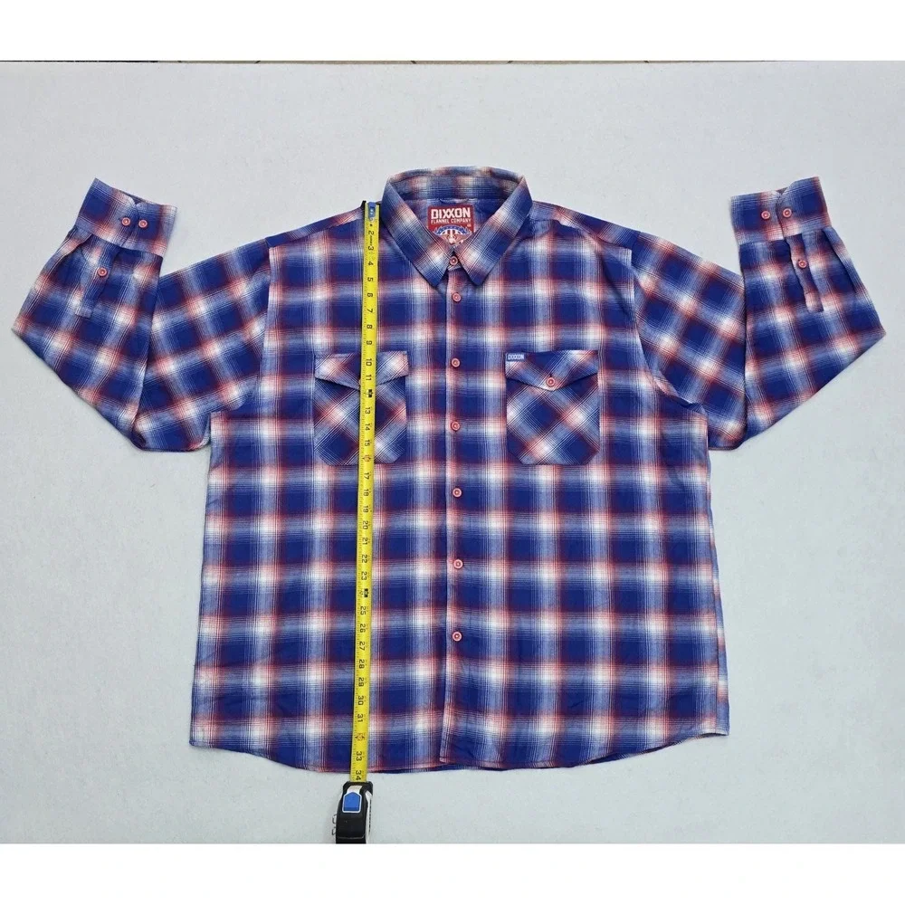 Dixon Flannel Company Glory Long Sleeve Flannel Red White Blue Mens Size 4XL - Picture 10 of 15